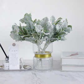 ins风 仿真花 绿植 仿真植物植毛银叶菊家居装饰仿真花束拍摄道具