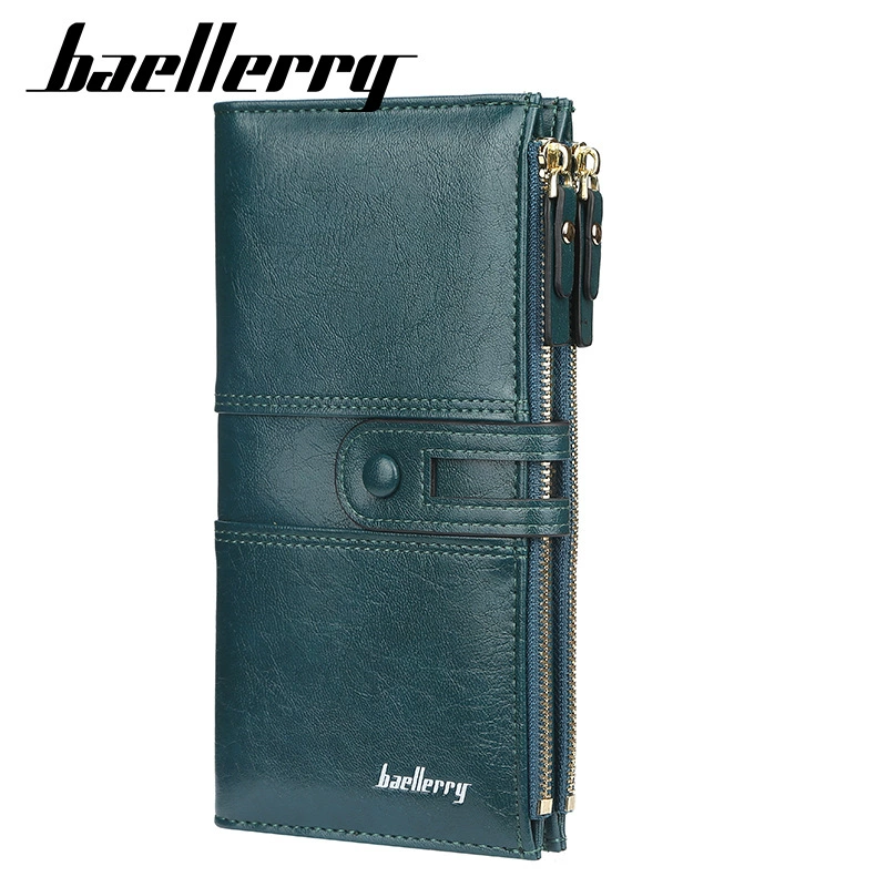 Косметичка Wallet (baellerry) длинная на молнии, натуральная кожа, ручка-ремешок, вместительная 20×11×2 см
