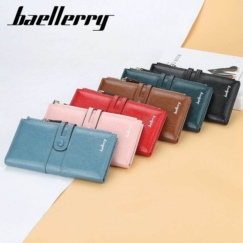 Косметичка Wallet (baellerry) длинная на молнии, натуральная кожа, ручка-ремешок, вместительная 20×11×2 см
