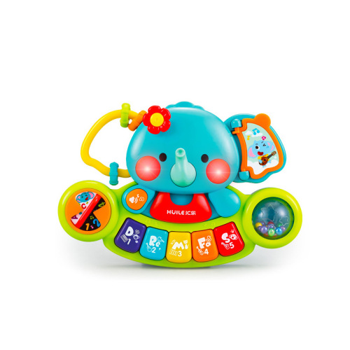 Huile Toys Elephant Piano Exploration Piano Children's Finger Piano Music Puzzle Baby Multifunctional Electronic Piano
