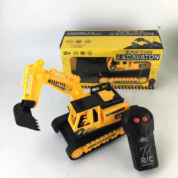 Remote control engineering vehicle excavator electric two-way wireless remote control excavator drop-resistant children's toy car cross-border toy
