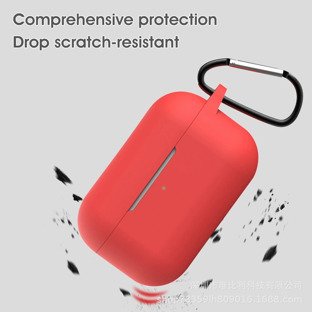 Силиконовый защитный чехол для Apple AirPods Pro, карабин, совместим с беспроводной зарядкой