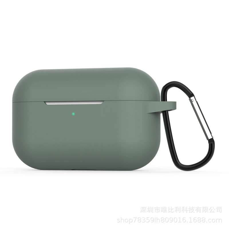 Силиконовый защитный чехол для Apple AirPods Pro, карабин, совместим с беспроводной зарядкой