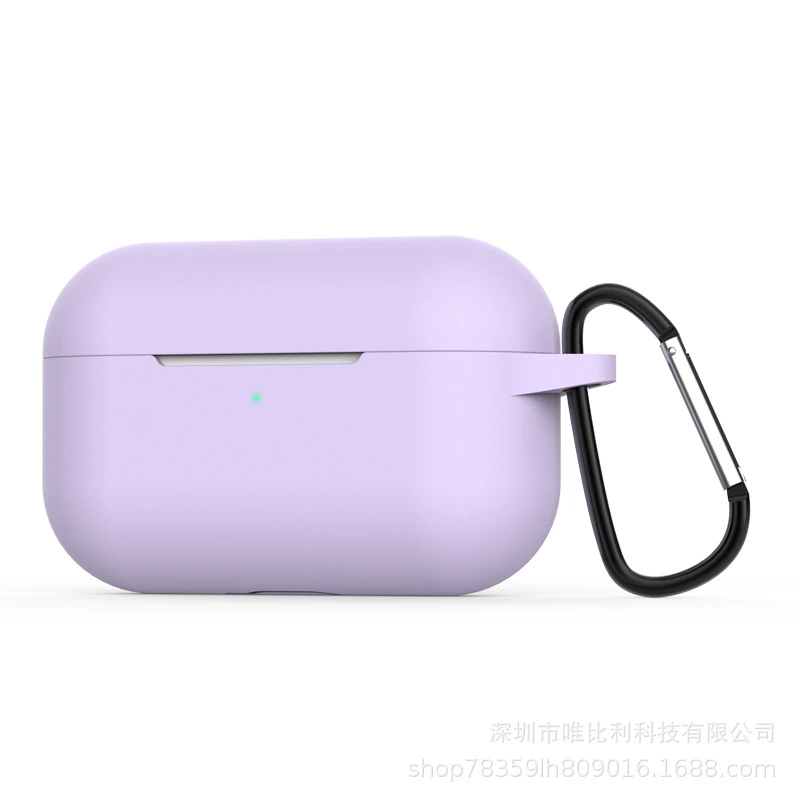 Силиконовый защитный чехол для Apple AirPods Pro, карабин, совместим с беспроводной зарядкой