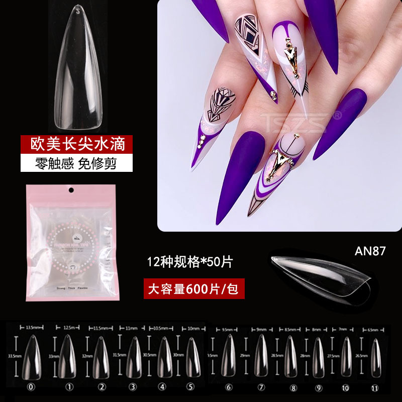 Fake nails drop-shaped, European style
