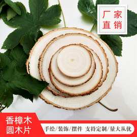 香樟木圆木片工艺品 樟木幼儿园DIY艺术画创作木块圆木片