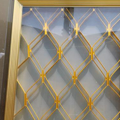 [goods in stock]golden Double flowers MAG Door and window decorative mesh double-deck Champagne Paper-cuts for Window Decoration Online banking Fence