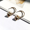 Accessory, fashionable metal earrings heart-shaped, European style, suitable for import, simple and elegant design, internet celebrity