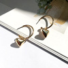 Accessory, fashionable metal earrings heart-shaped, European style, suitable for import, simple and elegant design, internet celebrity