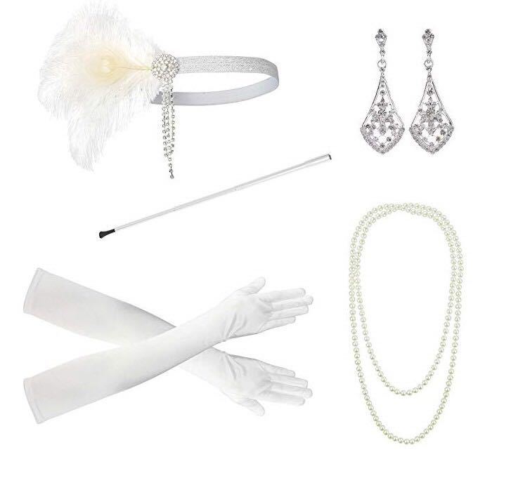 1920s accesorios diadema collar guantes cigarrillo clip bafle Ropa Accesorios Halloween banquete joyería del partido