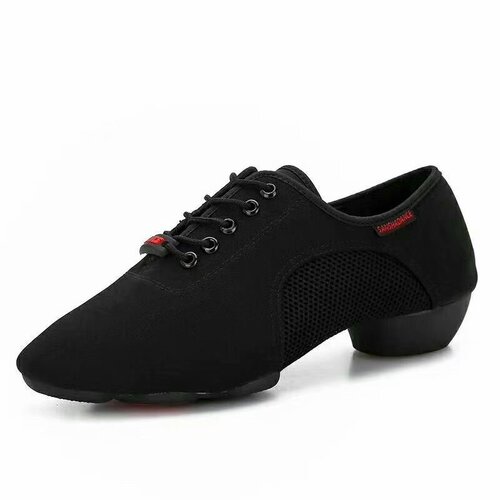 S5 Black Oxford Bratton Dance Shoes for Teachers, Professional Medium Heel, Soft Sole, Military Ballroom Dance Outdoor Square Dance Shoes