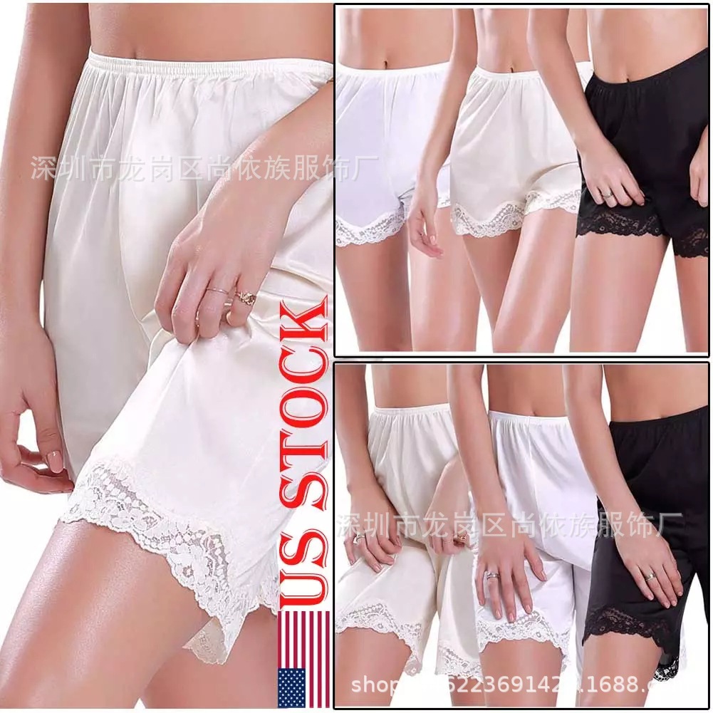 Spot European and American foreign trade supply lace silk stitching summer leisure holiday women's shorts