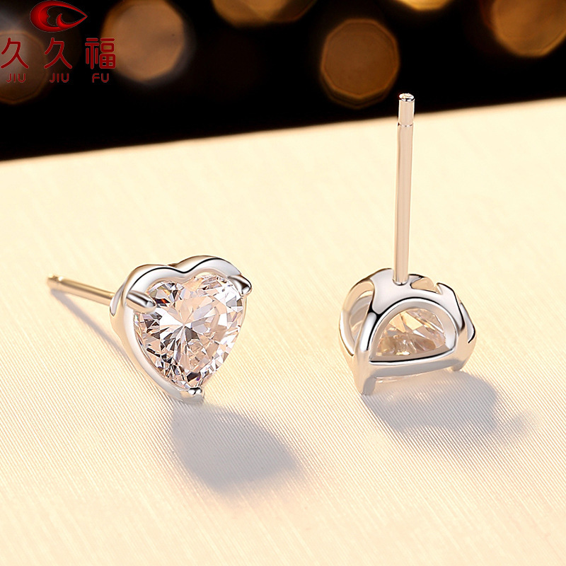 925 sterling silver heart-shaped earrings new Japanese and Korean earrings fashion love-shaped empty earrings jewelry manufacturers wholesale