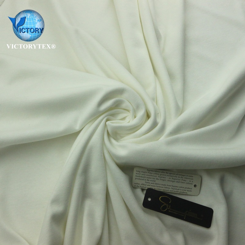 高档时装女装面料针织纬编美国Pima比马棉Supima匹马棉毛布双面布