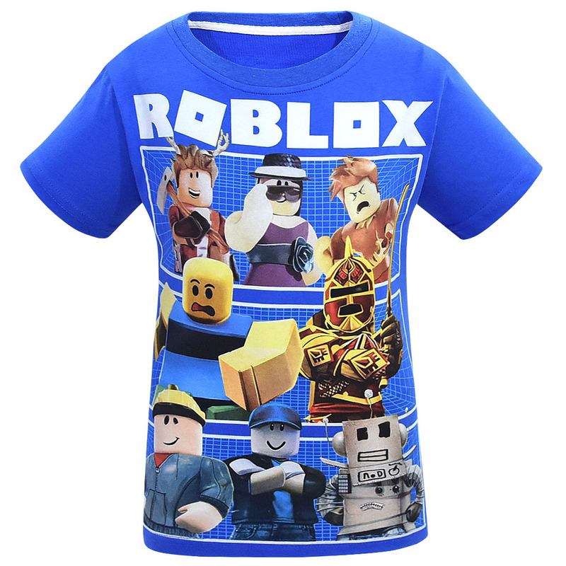 in stock! Printed Roblox children's T-shirt large children's short sleeve cotton summer 8444