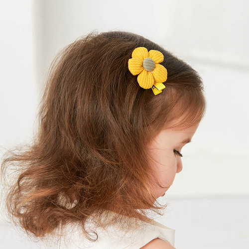 Children's hairpins European and American little girl baby headwear cute fabric flower edge clip hairpin hair accessories set 10 pieces