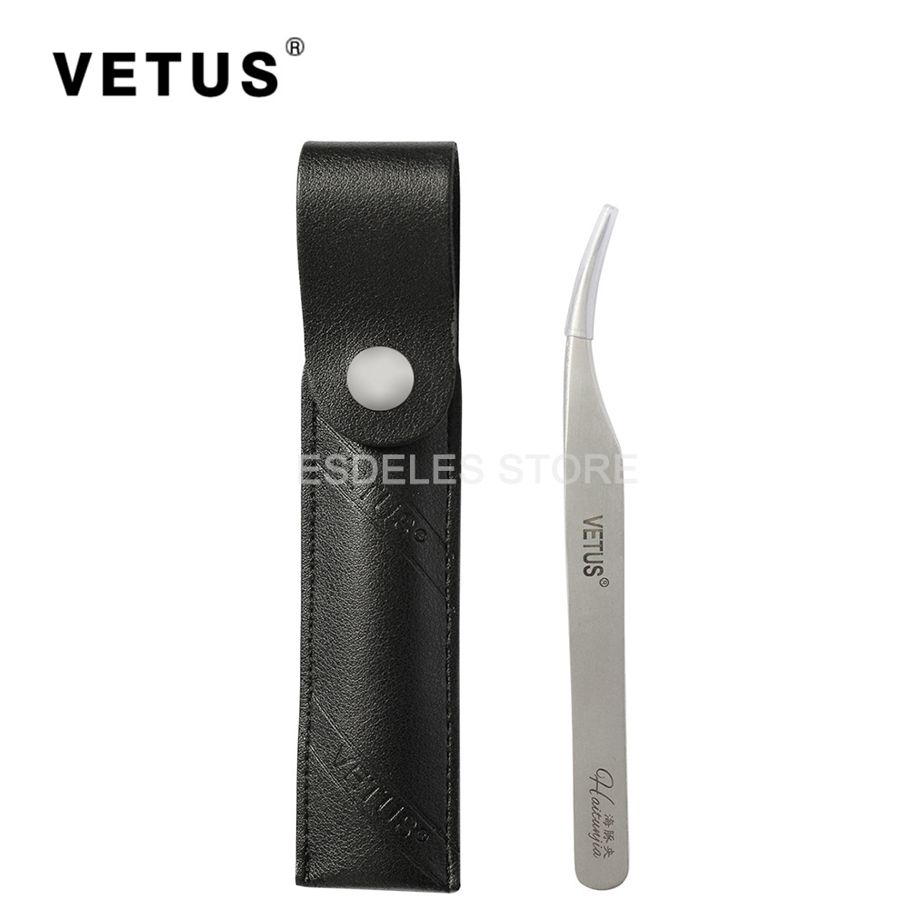厂家直发货 VETUS镊子海豚夹金羽夹皮套单支装美甲美妆夹子