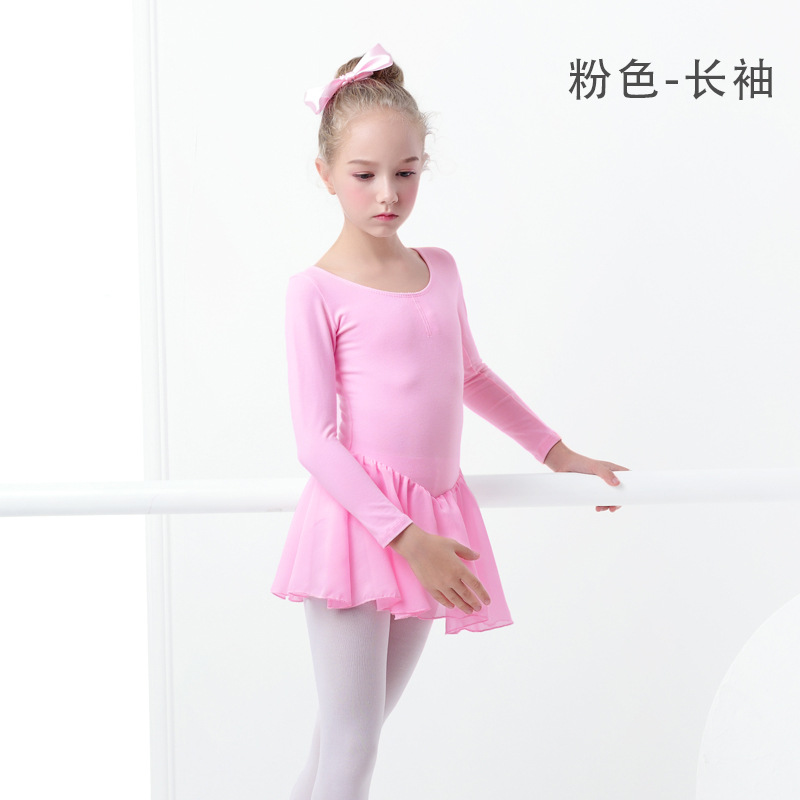 Ropa de baile para niños ropa de práctica de manga larga para niñas falda de Ballet para Niñas Ropa en forma de arco ropa de clasificación de baile chino