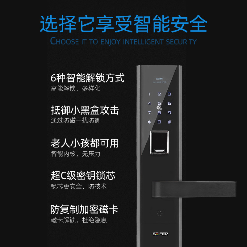 Cerradura electrónica antirrobo inteligente personalizada de hotel familiar APP desbloqueo automático cerradura de puerta inteligente con contraseña de huella digital