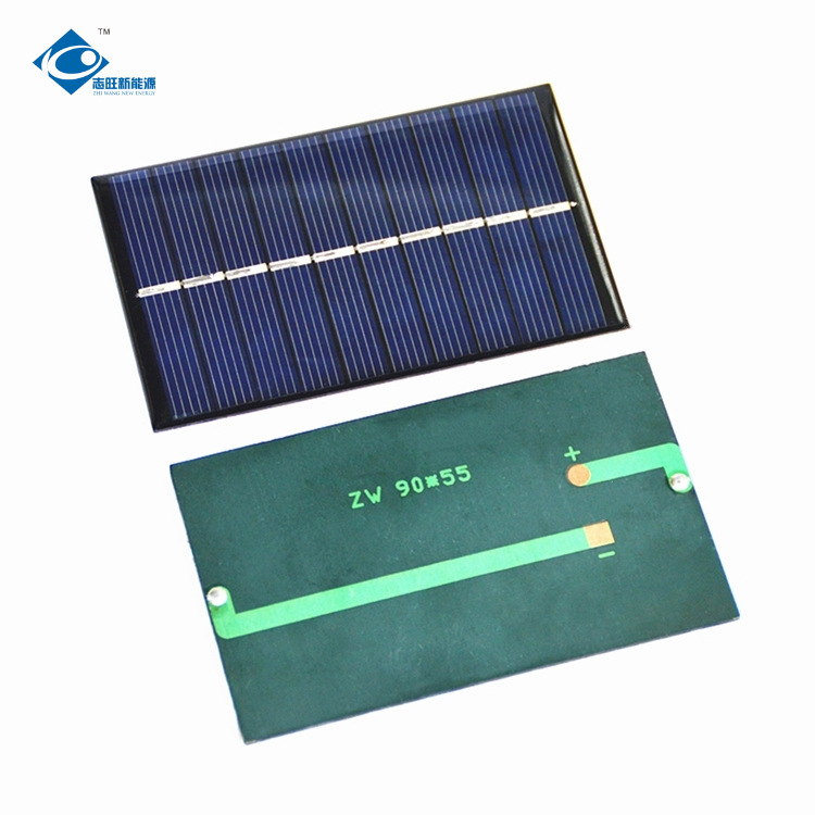 发电90*55多晶硅太阳能滴胶板6VDIY手电用太阳能板0.8W光伏板光能