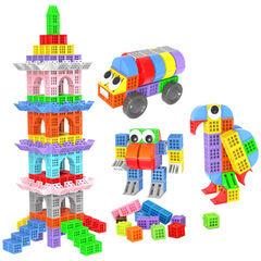 Primary School Mathematics Teaching Tools Tetris Six-Sided Interlocking Blocks DIY Children's Educational Science Assembly Toy 3-6