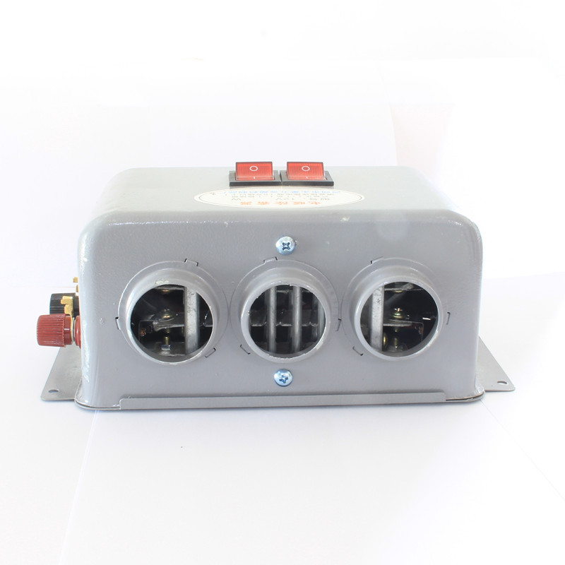 Calentador de coche 12V calentador eléctrico calentador de tres agujeros 24V vidrio del coche descongelación calentador de coche