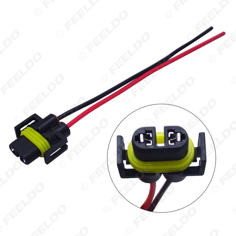 Car bulb socket H8/H9/H11 fog lamp socket adapter H11 headlight lamp holder with wire female head Car bulb socket H8/H9/H11 fog lamp socket adapter H11 headlight lamp holder with wire female head