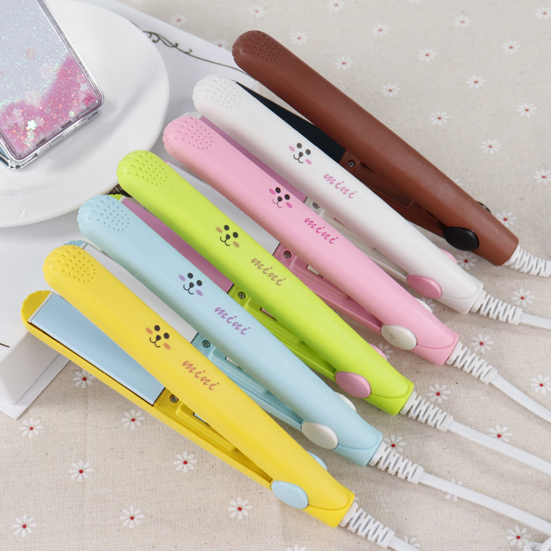 Factory direct creative fashion hair straightener household mini round barrel hair straightener hair iron store