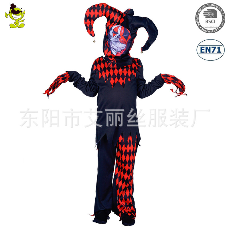 子供ハロウィーンテーマ衣装子供ハロウィーンコスプレ道化師幽霊衣装パーティー衣装|undefined