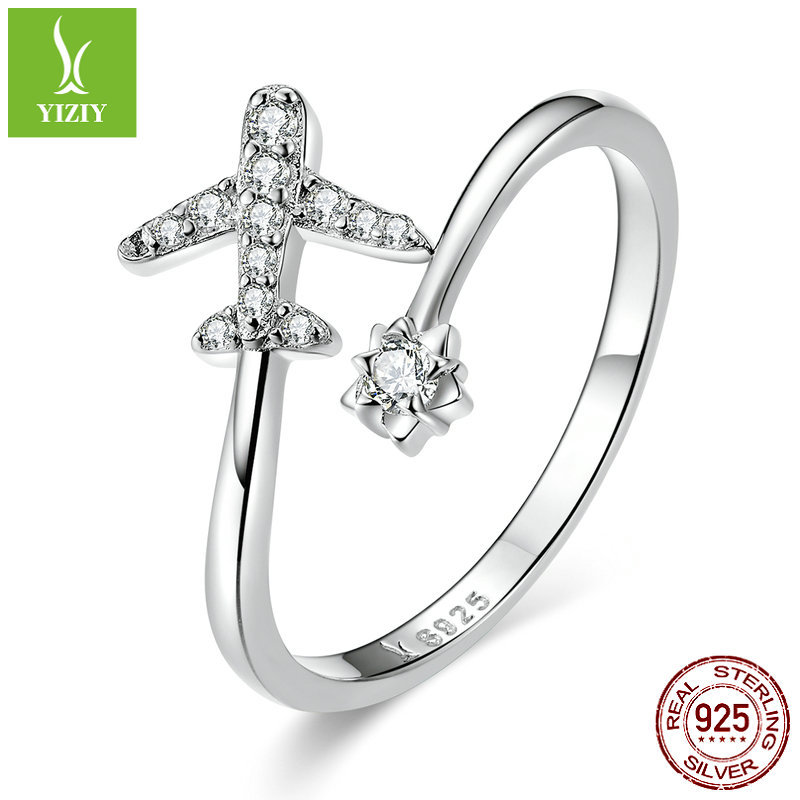 Yinzi Yun New 925 Silver Aircraft Opening Ring Personalized Light Luxury Engraving Couple Gift Ring Bracelet Yinzi Yun New 925 Silver Aircraft Opening Ring Personalized Light Luxury Engraving Couple Gift Ring Bracelet