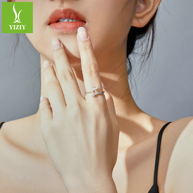 Yinzi Yun New 925 Silver Aircraft Opening Ring Personalized Light Luxury Engraving Couple Gift Ring Bracelet Yinzi Yun New 925 Silver Aircraft Opening Ring Personalized Light Luxury Engraving Couple Gift Ring Bracelet