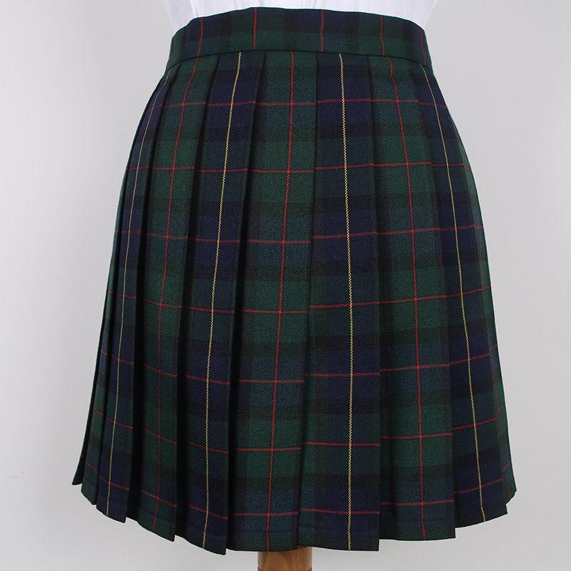 Green and Blue Fine Strip Red and Yellow No. 29 grid skirt