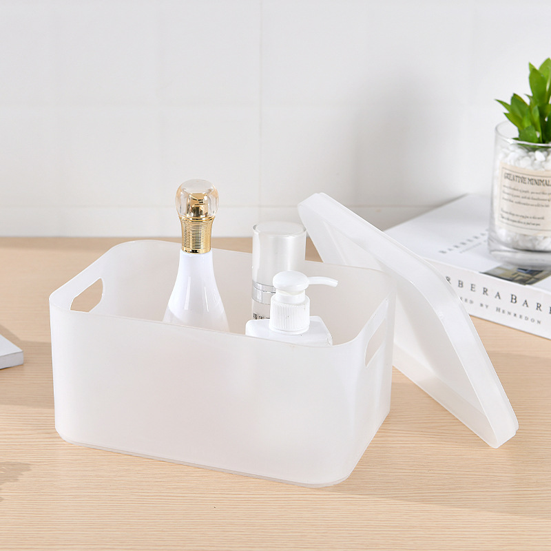 2820 desktop storage box cosmetic box plastic frosted compartment with lid mask box cosmetic table finishing box
