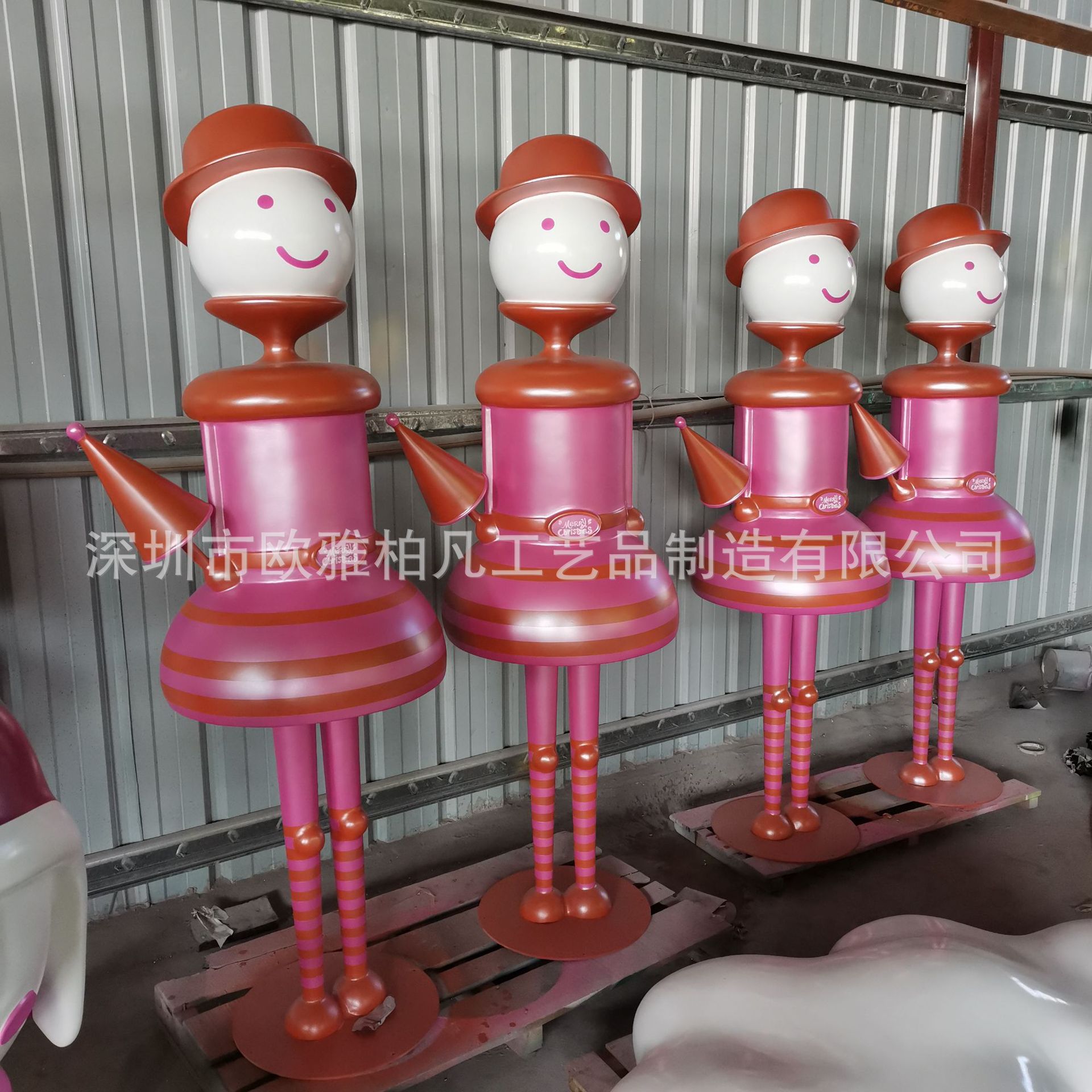 供应外贸雕塑玻璃钢 圣诞精灵节日玻璃钢卡通 景观美陈造型玻璃钢