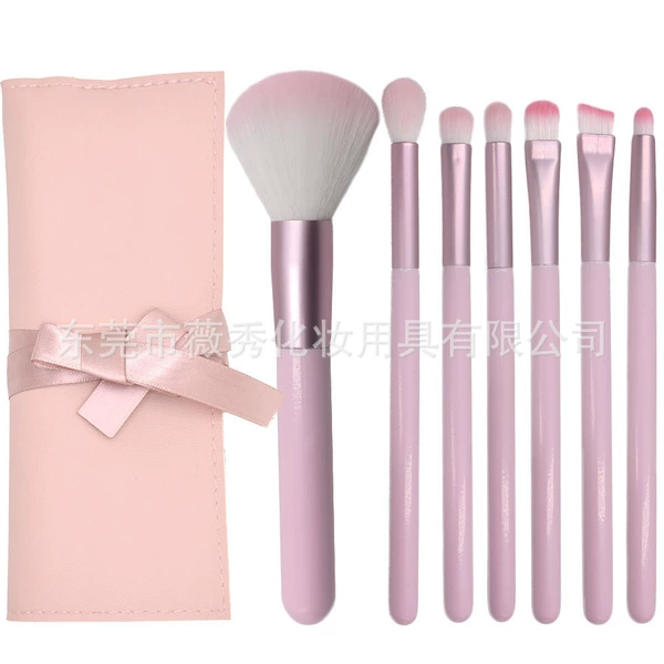 Handheld fuchsia polyurethane hair band with brush, 7 pieces
