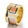 Ring, enamel, accessory, jewelry stainless steel, new collection, European style, wholesale
