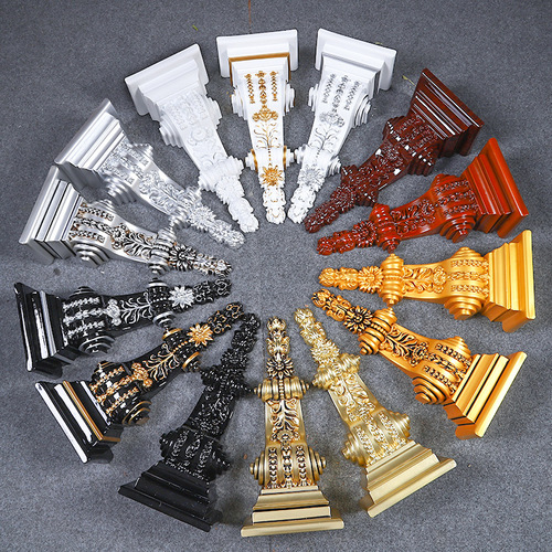 Dongyang wood carving finished Roman column decals direct sale cabinet decoration stigma flower beam support long flower European style corbel imitation