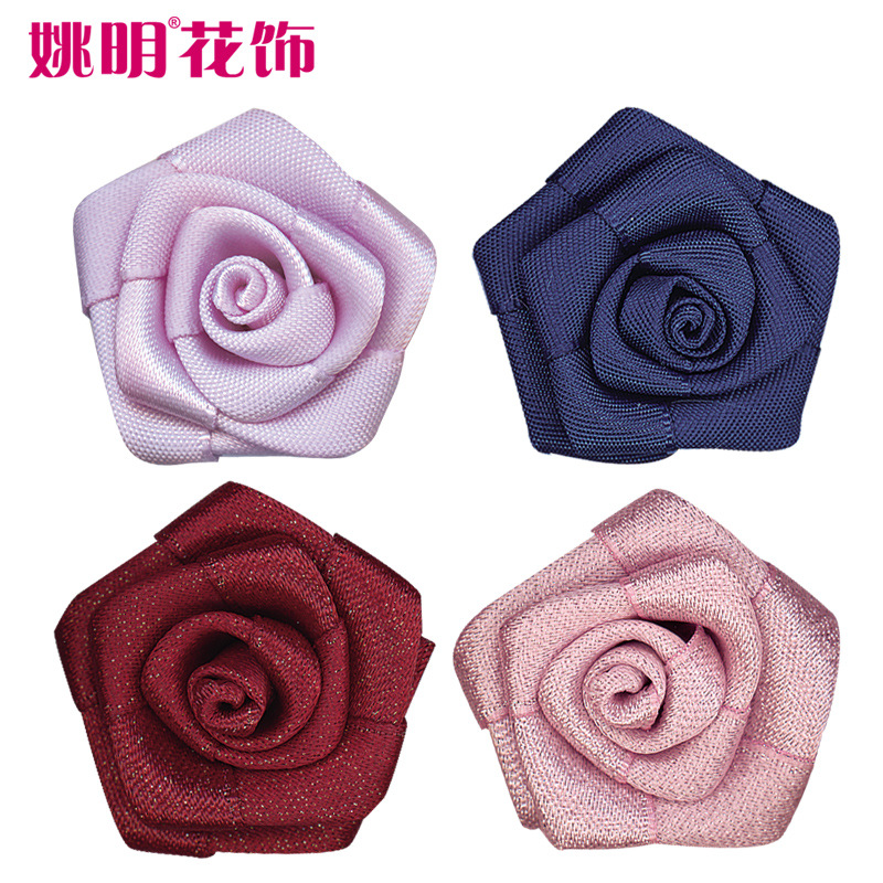 Yao Ming 2,7 cm cinta Rosa pequeña flor tocado horquilla accesorios decorativos hechos a mano DIY cinta Rosa pequeña flor
