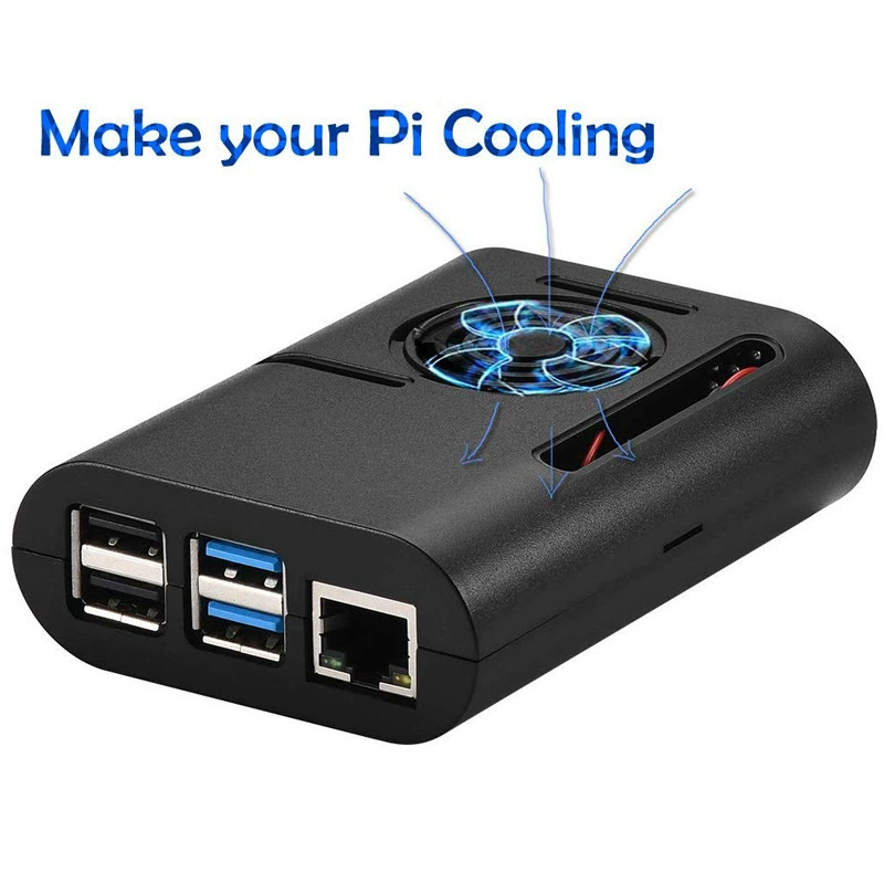 Защитный чехол (Raspberry Pi 4B) ABS-корпус, поддерживает охладительный вентилятор на 5V, доступно в 3 цветах