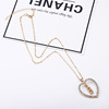 Fashionable necklace, universal chain for key bag  with letters heart-shaped, European style, simple and elegant design