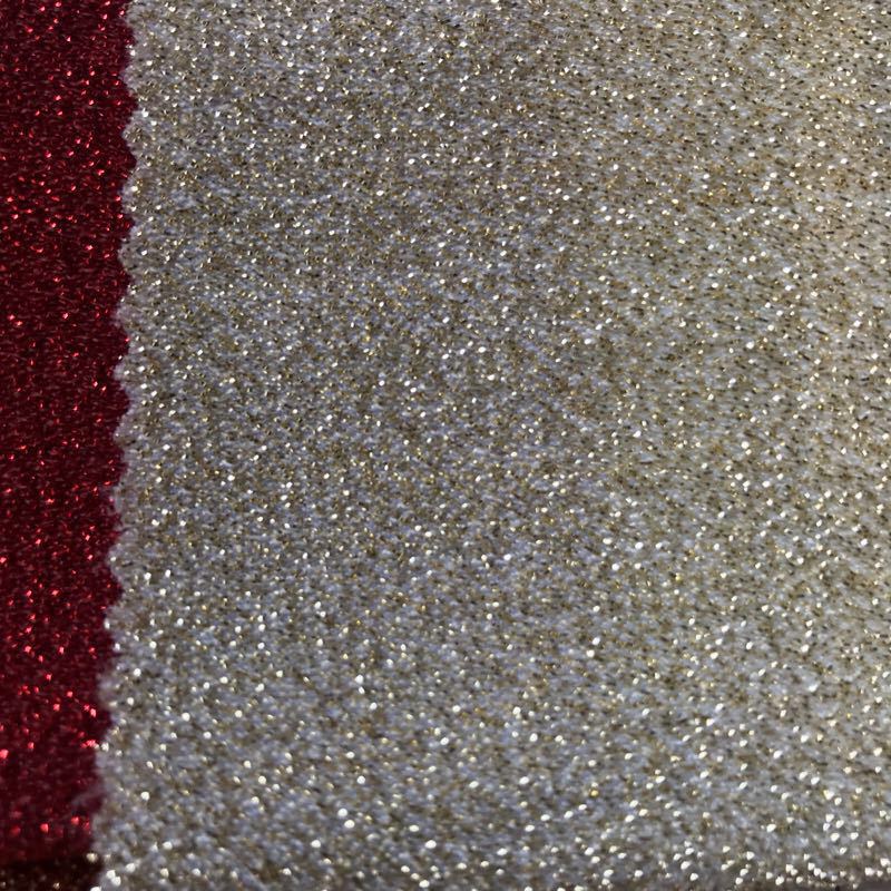 Exterior sola Venta caliente brillante de punto elástico poliéster amoníaco cebolla en polvo grueso hilo de tela vestido de tela multicolor KG al por mayor