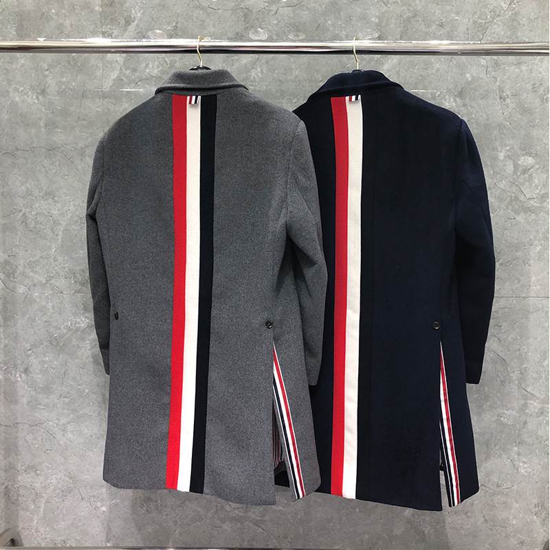 Dongguan brand factory direct TB coat woolen trench coat for men and women couples rear three slit trench coat Dongguan brand factory direct TB coat woolen trench coat for men and women couples rear three slit trench coat