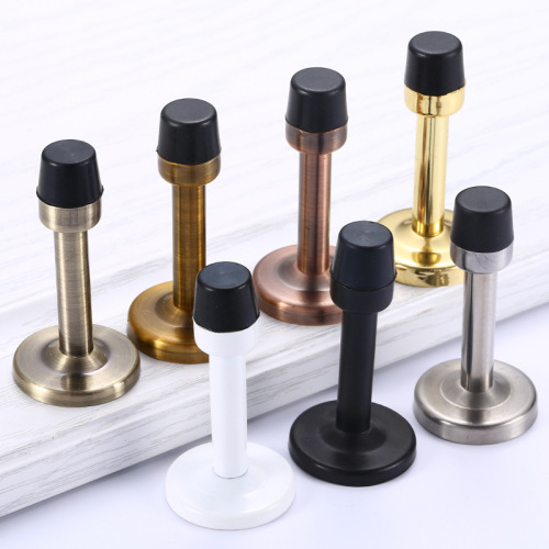 Stainless steel door top, punch-free door stop, solid bathroom door top, black green and red ancient glass door, rubber anti-collision door