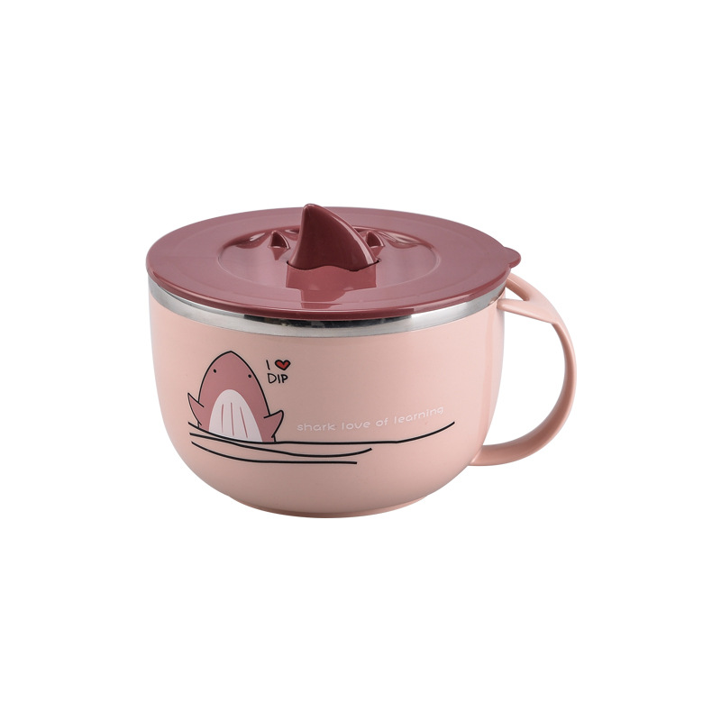 Tazón de fideos instantáneos de acero inoxidable 304 con tapa lonchera de estudiante lonchera aislada portátil lonchera