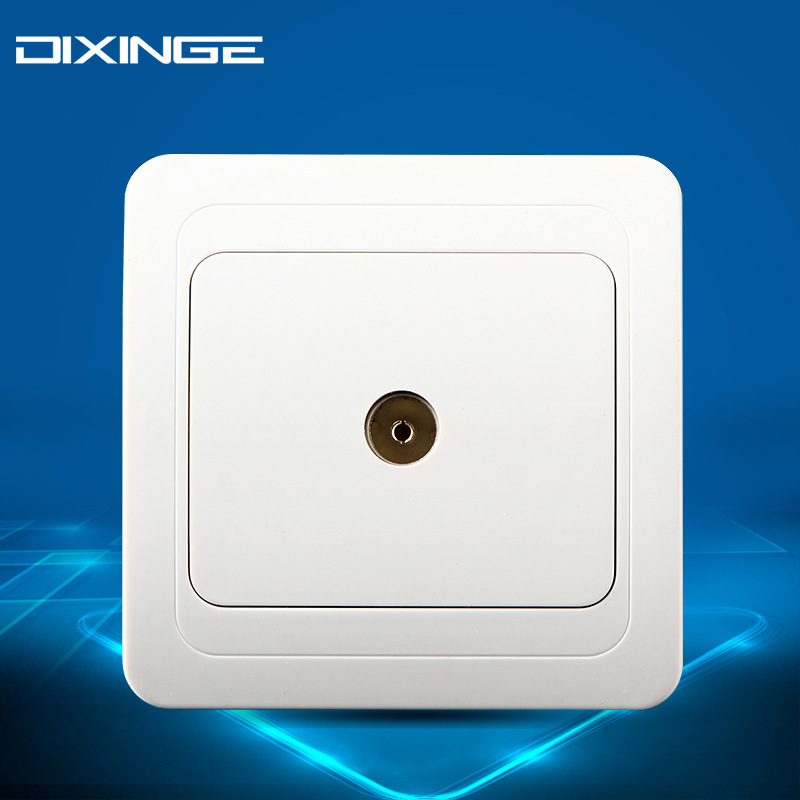 一位欧式电视插座 俄罗斯德式欧规ABS面板欧标TV接口插孔墙壁插座