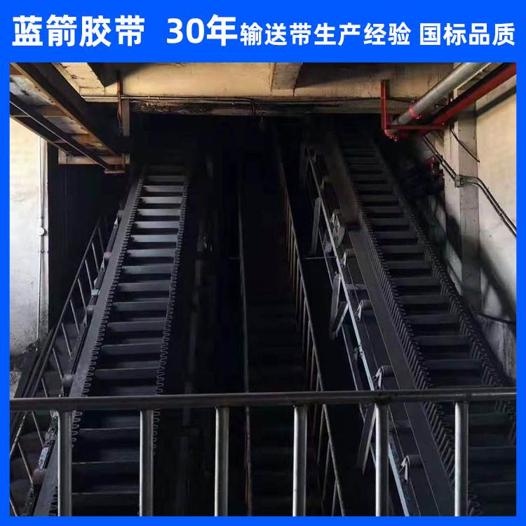 河北蓝箭厂家供应尼龙大倾角带 运粮食耐高温橡胶裙边档格输送带