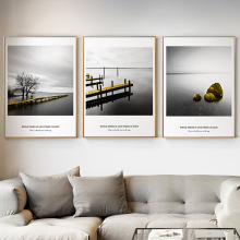 酒店卧室新中式三联画挂画油画可代发货现代简约餐厅客厅装饰画