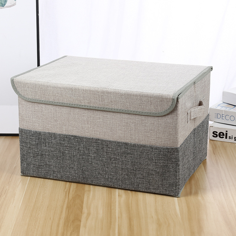 Linen Splicing Storage Box Toy Storage Box Storage Box Finishing Box Washable Orderable Size Factory Shop Linen Splicing Storage Box Toy Storage Box Storage Box Finishing Box Washable Orderable Size Factory Shop