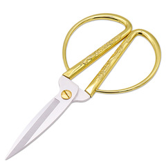 Stainless steel dragon and phoenix scissors, golden dragon and phoenix auspicious and retro paper-cutting scissors, opening ribbon-cutting scissors for home use, tailor's shears