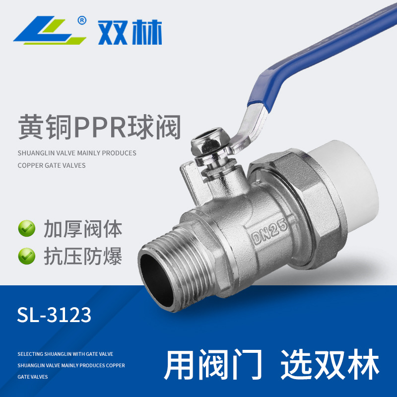 球阀外丝螺纹活接热熔PPR管铜球阀电镀PPR黄铜集水器阀门全通径